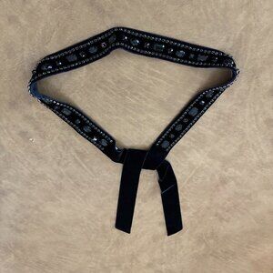 Banana Republic Women Rhinestone & Velvet Ribbon Belt